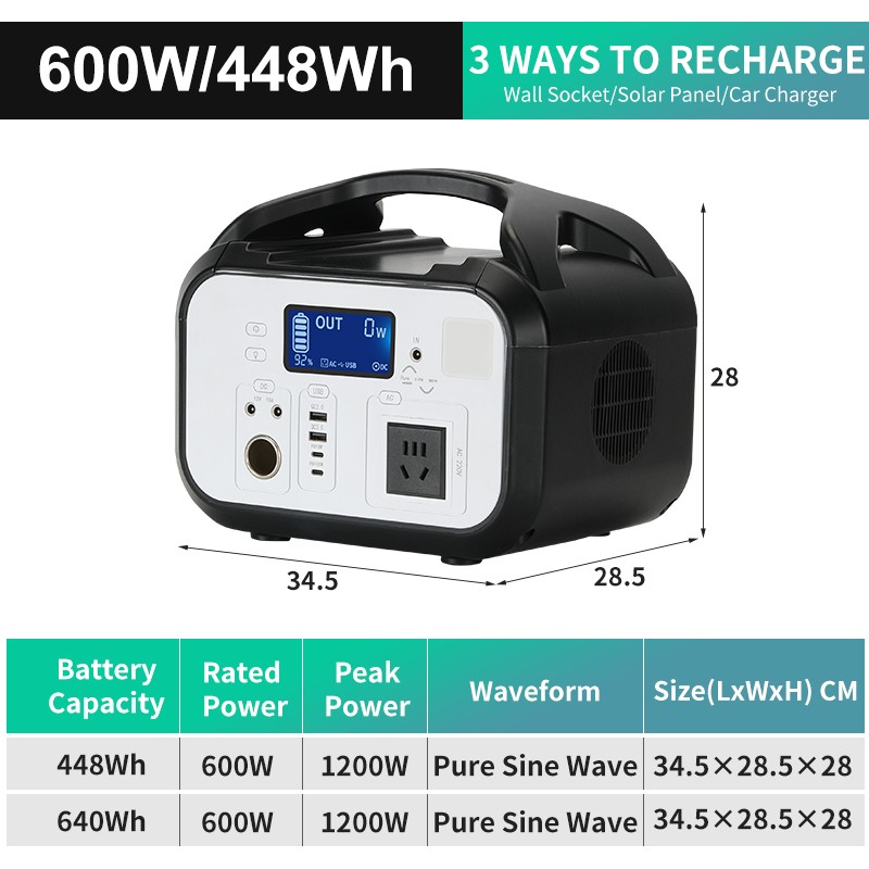 Portable Power Station 600W-448