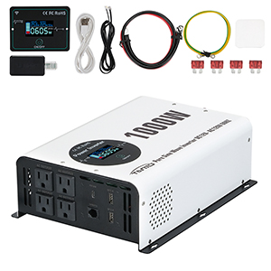 Tianmo 1000W Pure Sine Wave Inverter Wireless Wired Remote 