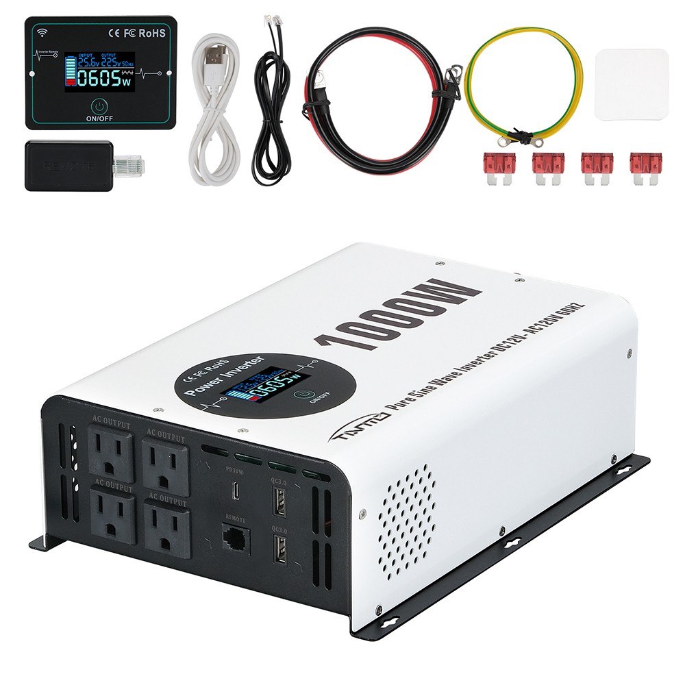 Tianmo 1000W Pure Sine Wave Inverter Wireless Wired Remote 