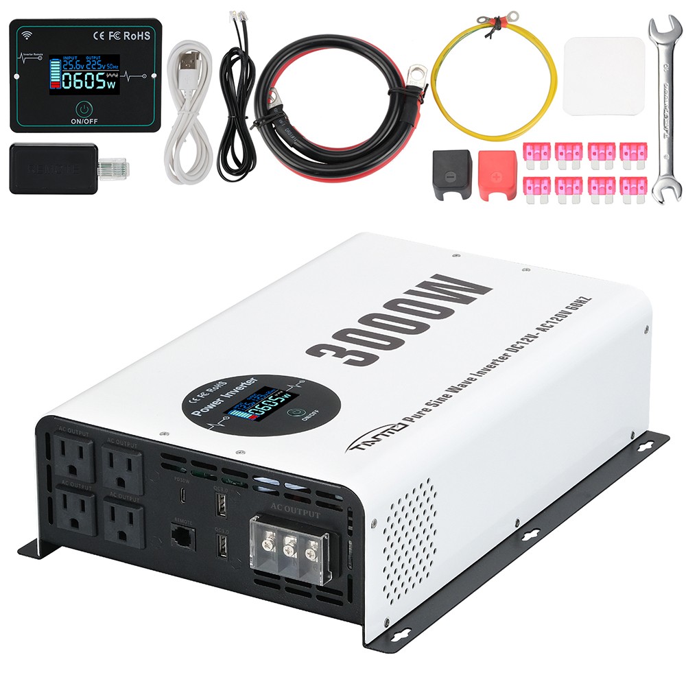 Tianmo 3000W Pure Sine Wave Inverter Wireless Wired Remote